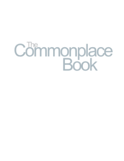 The Commonplace Book<br>(Print)